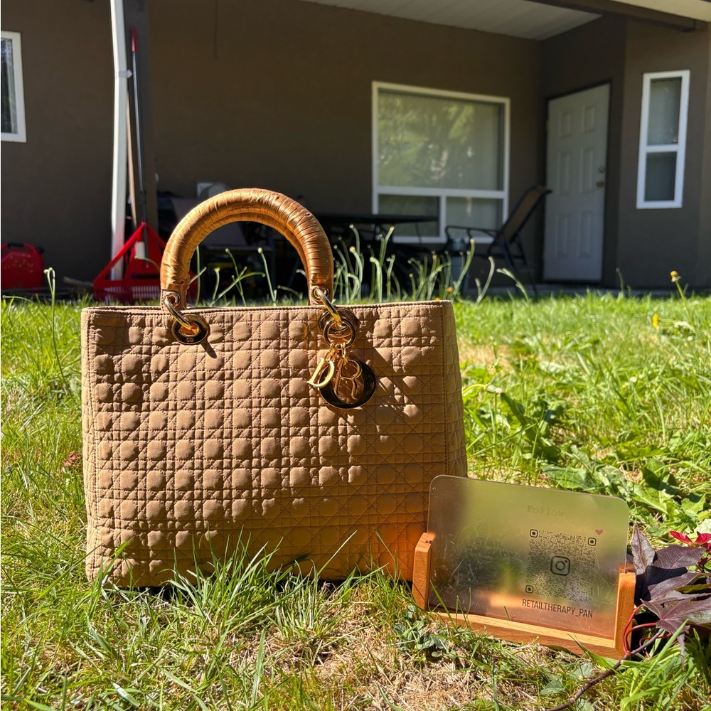 Christian Dior Nylon Cannage Medium Lady Dior